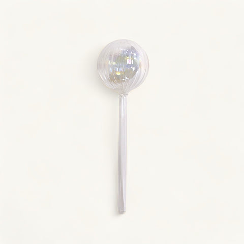 Iridescent reeded glass watering bulb by Plantd.
